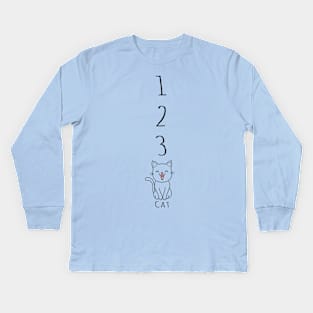 One Two Three Cat Kids Long Sleeve T-Shirt